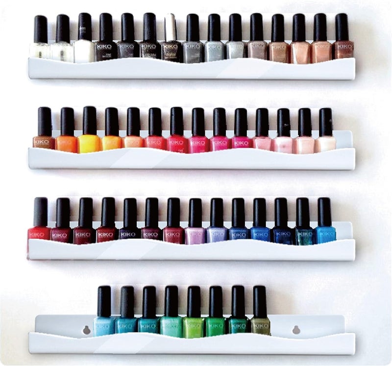 YMVV 15" Nail Polish Rack Wall Mounted Shelf,6 Pack White Acrylic Nail Polish Organizer Nail Supplies for Nail Techs,Great Display for Salons Retailers, YMVVWHITE 003 - Image 5